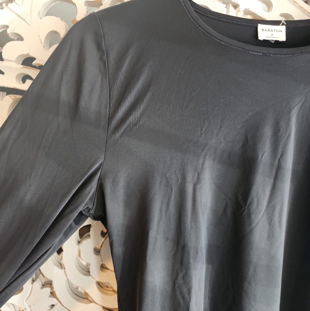 BABATON LONG SLEEVE CREW NECK BLACK TOP SIZE MEDIUM - Picture 10 of 13